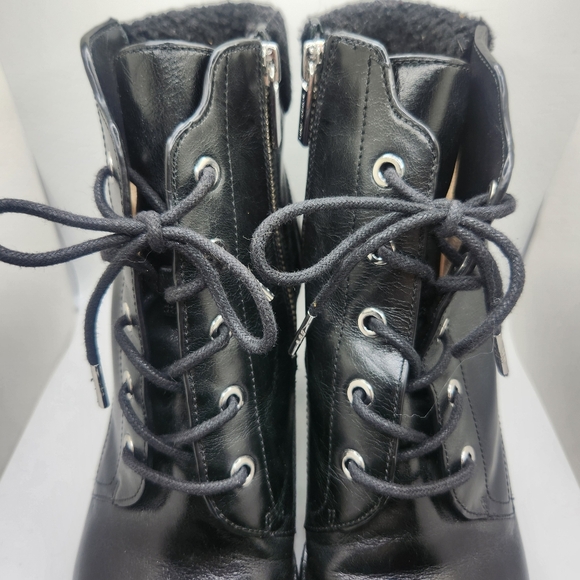 Michael Michael Kors Womens Size 9M Platform Leather Kim Lace Up Bootie Black - Picture 4 of 14